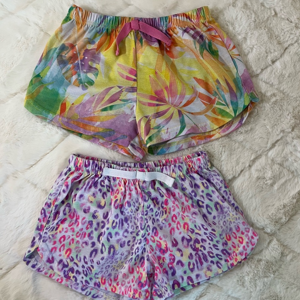 The Children’s Place Girls Shorts Bundle 7/8 | Tropical & Leopard Print